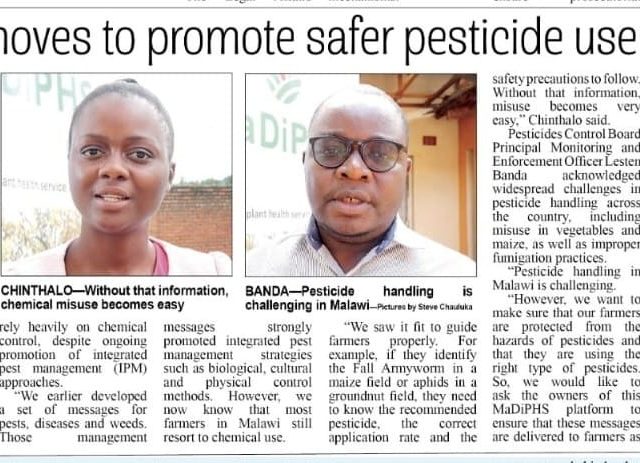 MaDiPHS moves to promote safer pesticide use